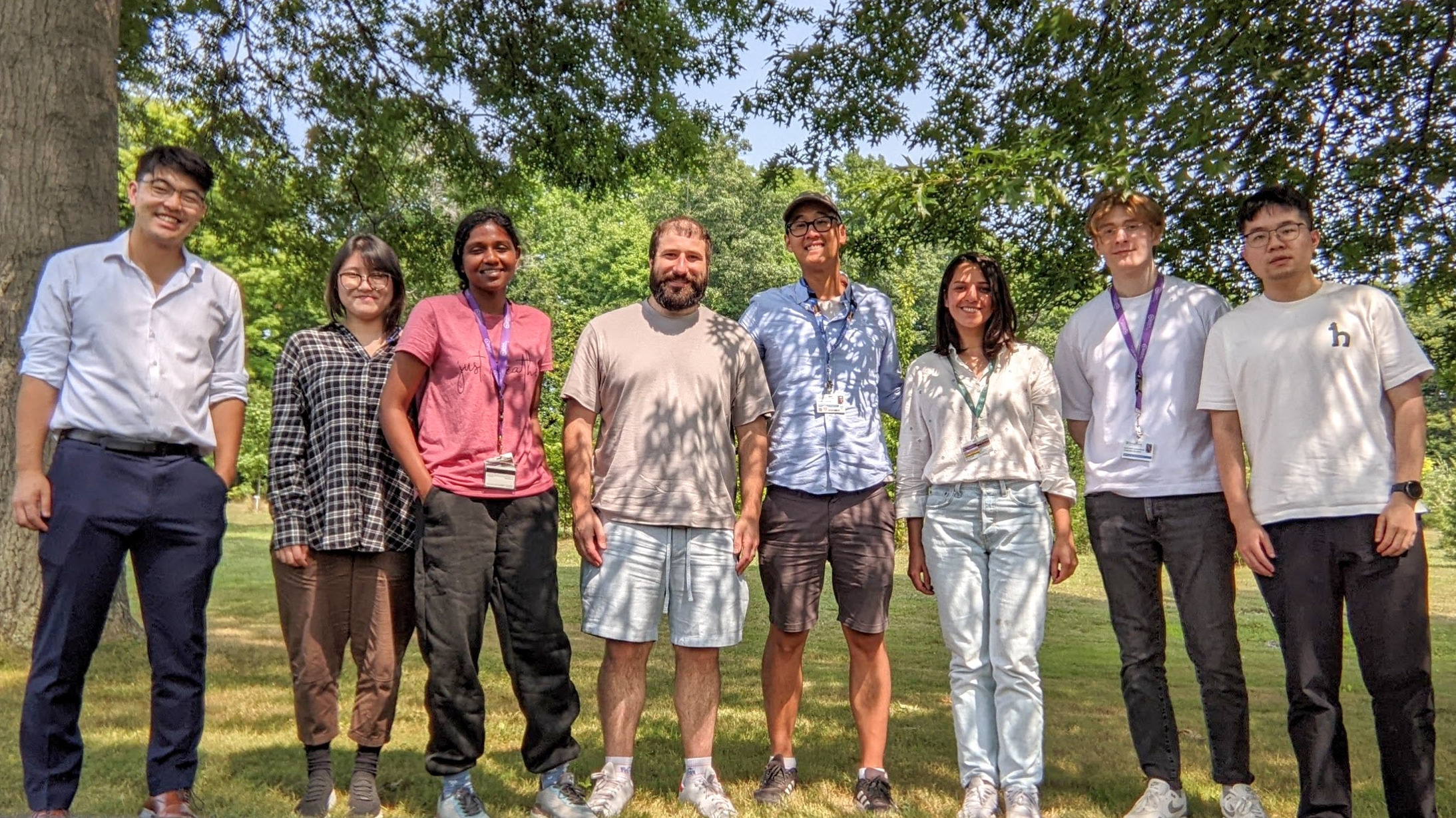 Left to Right: Brenden Kadota, Selina Liu, Divyasri Krishnakumar, Giuseppe Grossi, Mark Chiew, Fatemeh Ebrahiminia, Zach Vavasour, Chris Xiao (August 2025)
